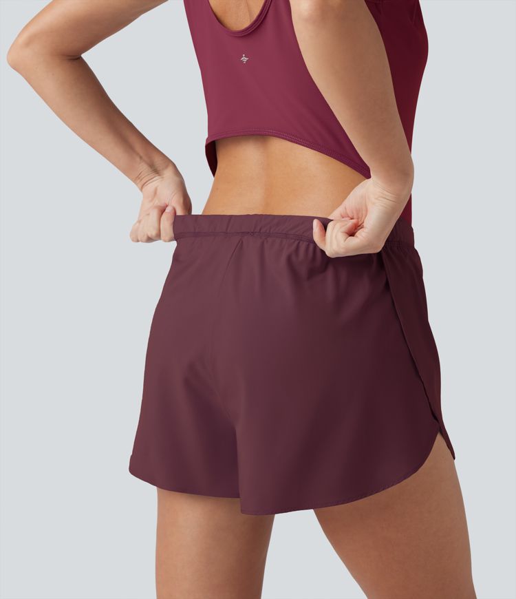 Reflective 2-in-1 Quick Dry Running Romper with Pockets-Easy Peezy Edition-UPF50+