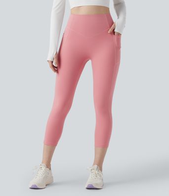 Halara UltraSculpt™ SoCinched Augstās jostas kapri treniņu legingi ar kabatām, kas paceļamvietu un kontrolē vēderu