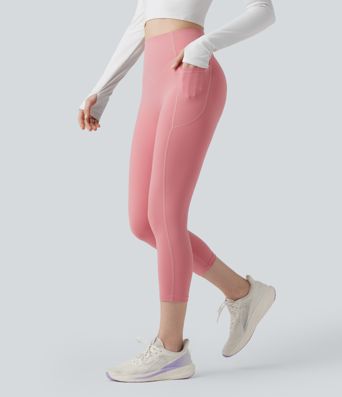 Halara UltraSculpt™ SoCinched Augstās jostas kapri treniņu legingi ar kabatām, kas paceļamvietu un kontrolē vēderu