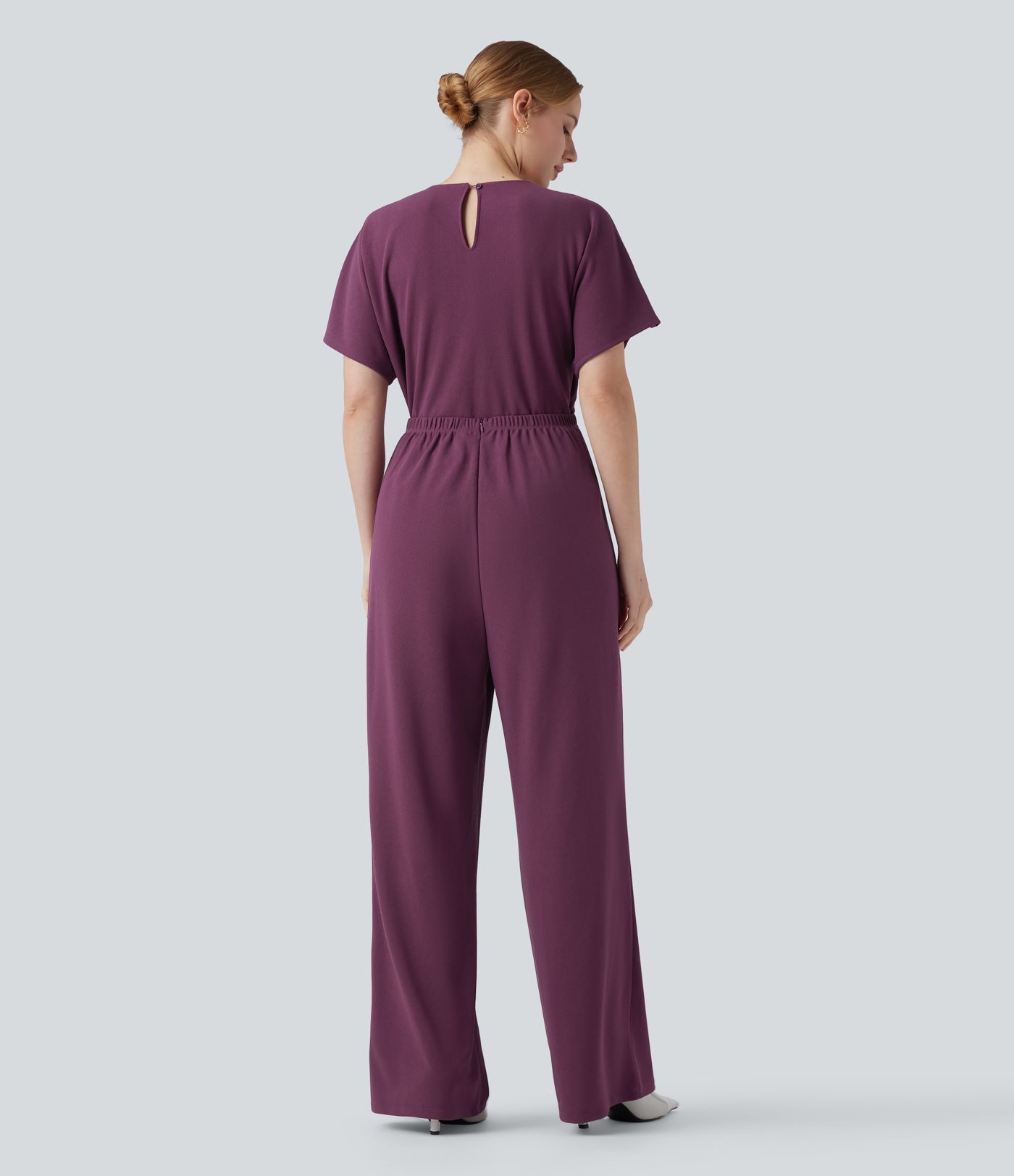 Combinaison de travail résistante aux plis, col en V, manches chauve-souris, jambes larges, avec poches — facile comme tout