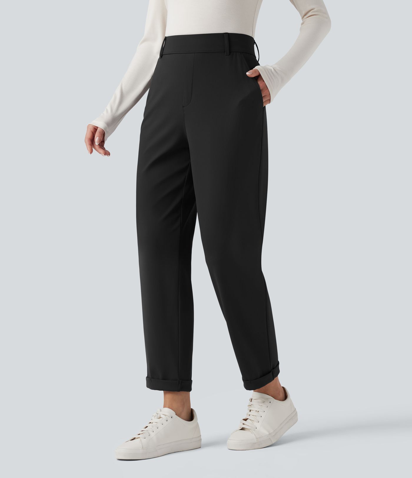 Patitoff™ 2.0 Pet Hair Resistant High Waisted Tapered Casual Pants with Pockets