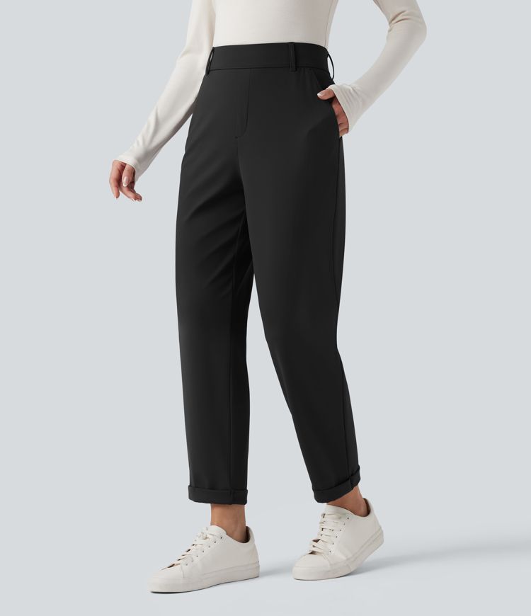 Patitoff™ 2.0 Pet Hair Resistant High Waisted Tapered Casual Pants with Pockets