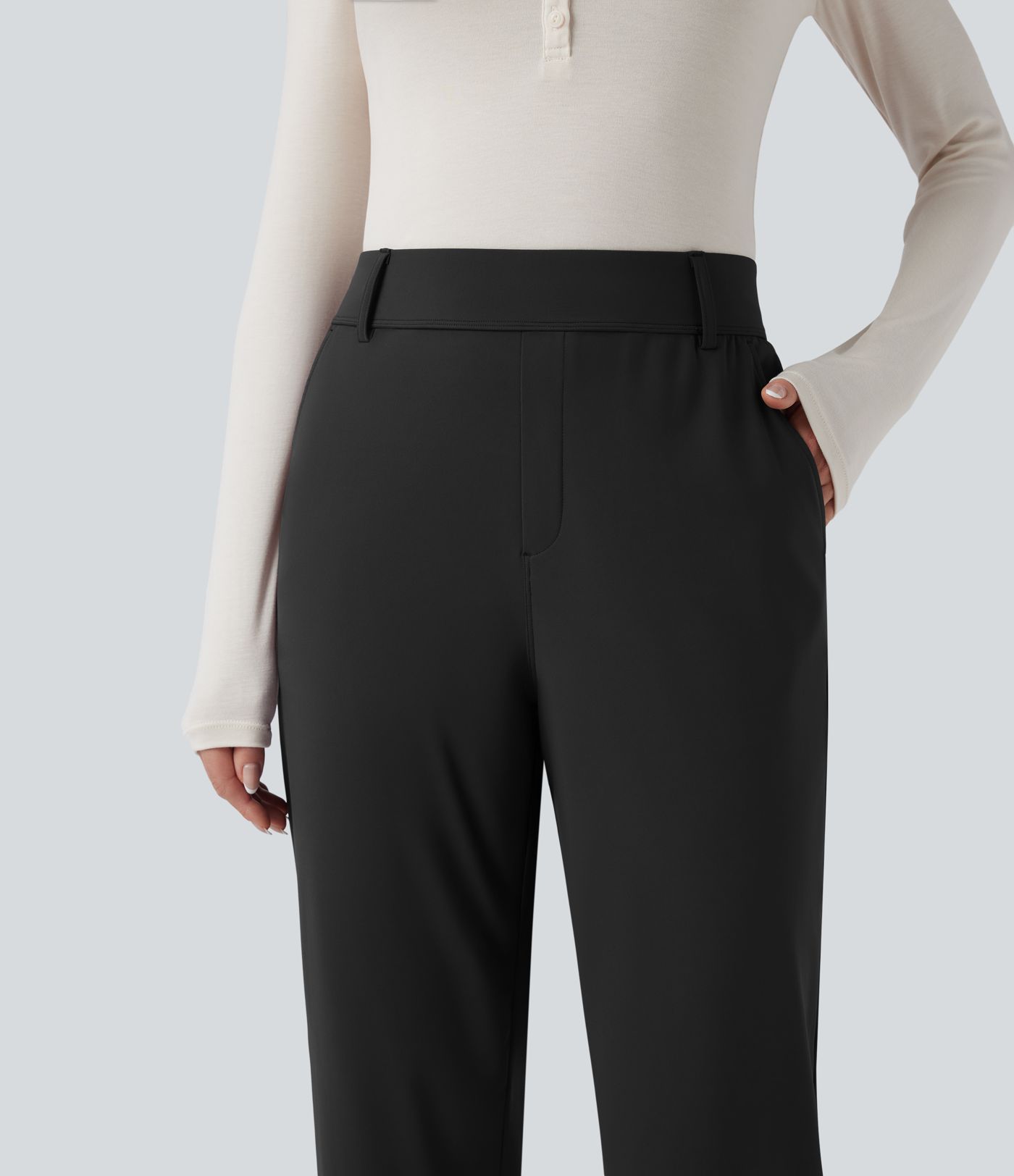 Patitoff™ 2.0 Pet Hair Resistant High Waisted Tapered Casual Pants with Pockets