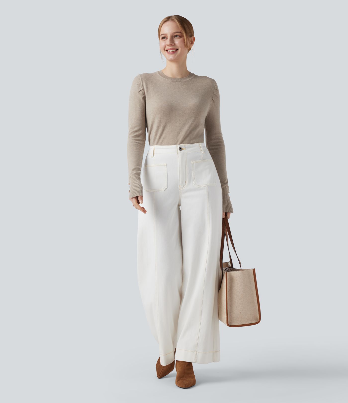 Pull de travail à col rond et manches longues