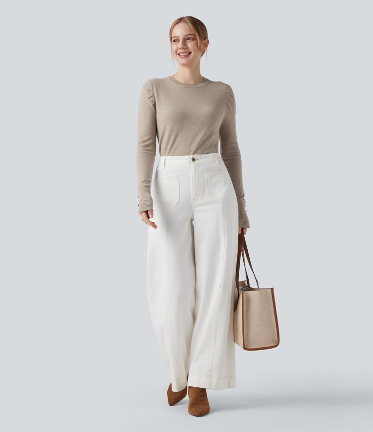 Pull de travail à col rond et manches longues