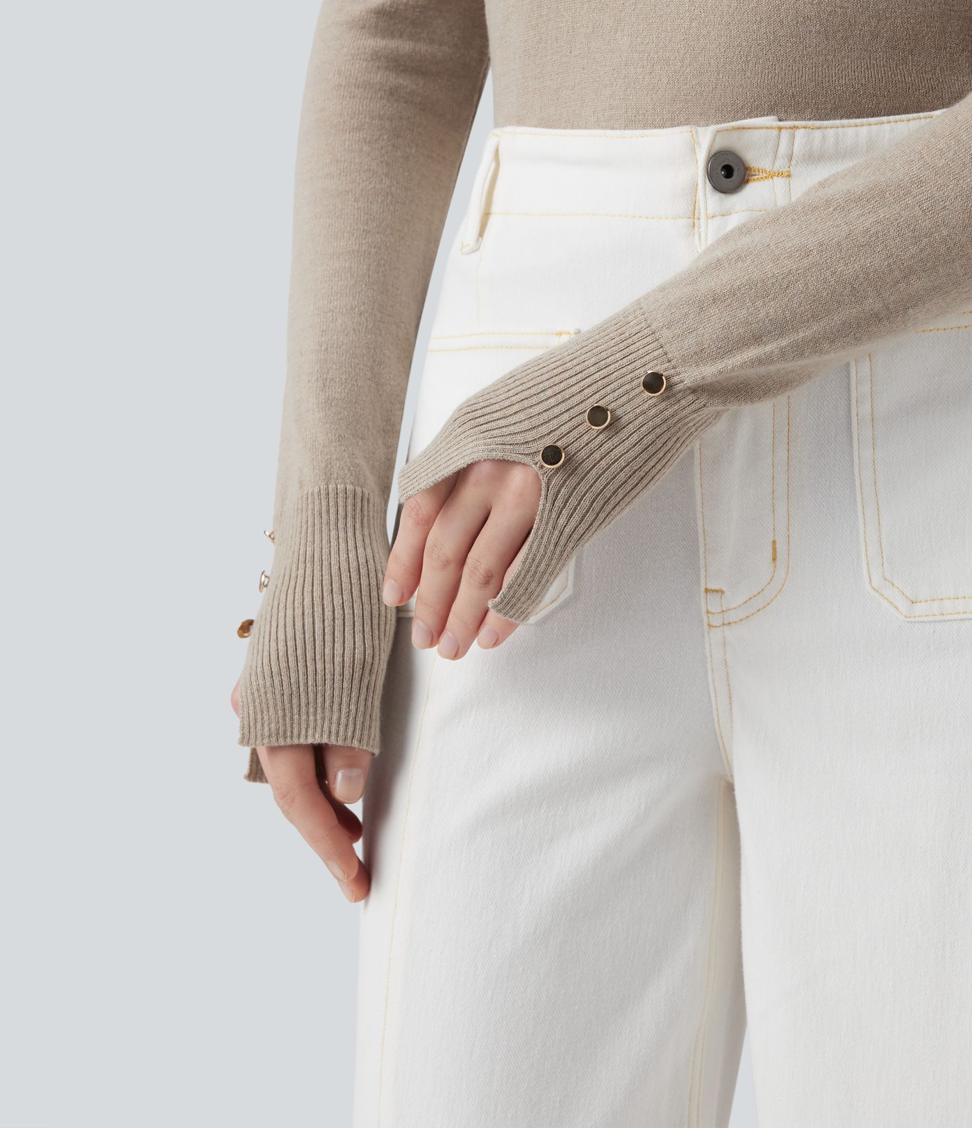 Pull de travail à col rond et manches longues