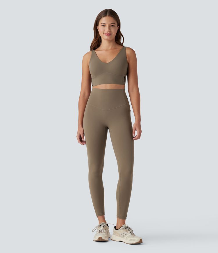 Halara UltraSculpt™ Medium Support V Neck Push-Up Training Sports Bra