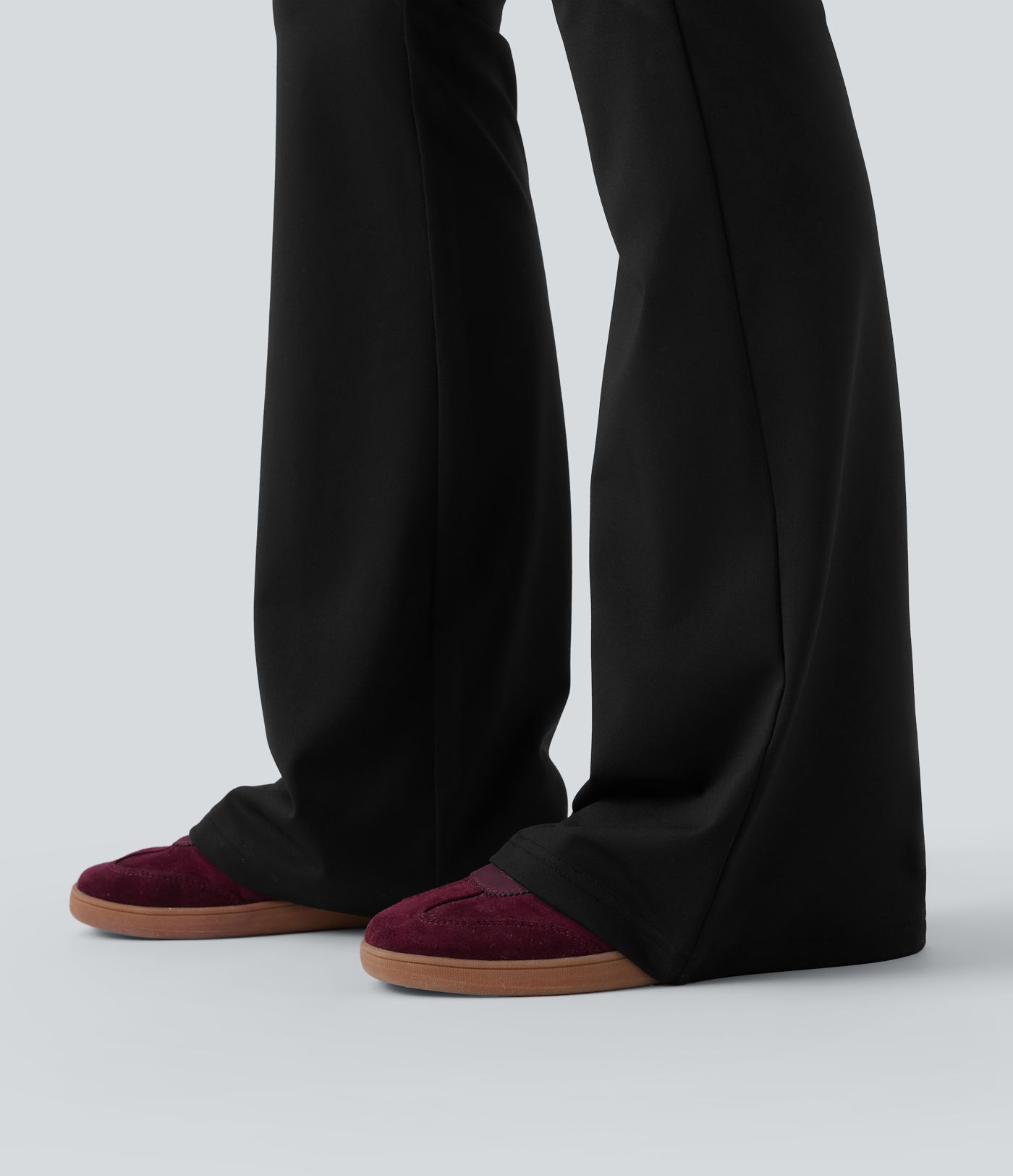 Foldover Mid Rise Casual Bootcut Pants Foldover Mid Rise Casual Bootcut Pants
