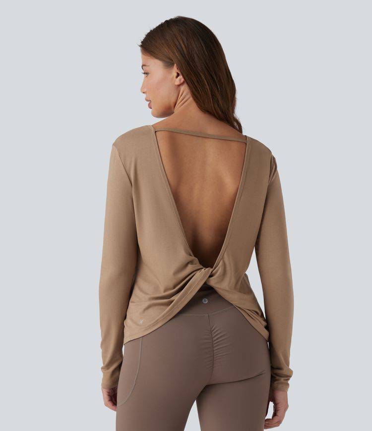 Round Neck Long Sleeve Yoga Sports Top