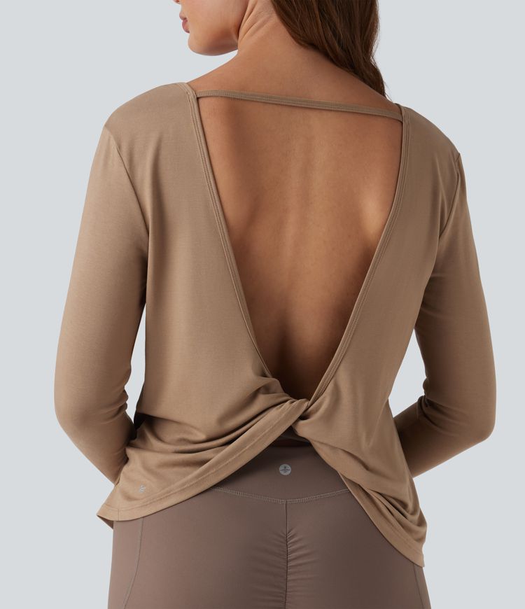 Round Neck Long Sleeve Yoga Sports Top