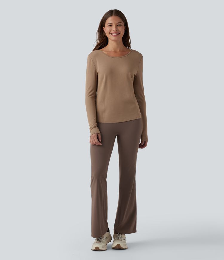 Round Neck Long Sleeve Yoga Sports Top