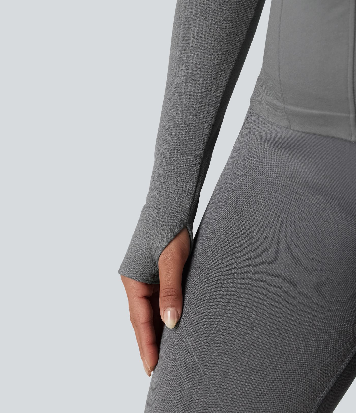 Seamless Flow Zipper Long Sleeve Thumb Hole Yoga Jacket