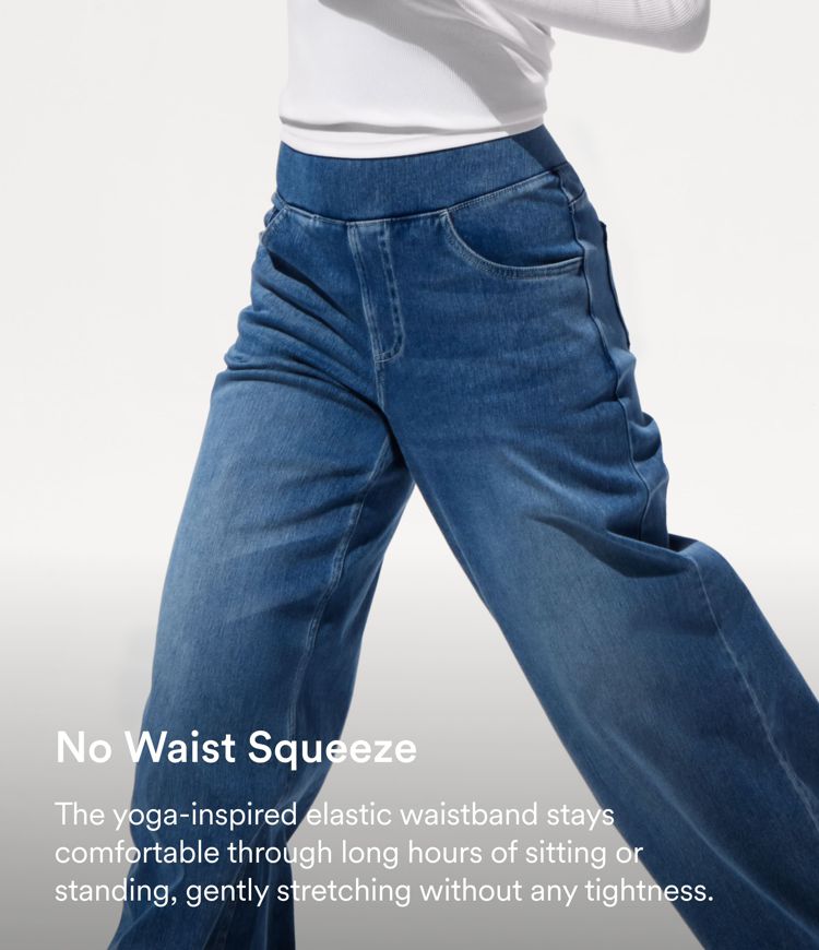 Halara Flex™ High Waisted Pockets Baggy Wide Leg Washed Casual Jeans