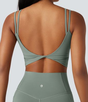 Halara UltraSculpt™ Double Straps Twisted Backless Cropped Yoga Tank Top