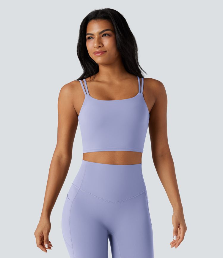 Halara UltraSculpt™ Double Straps Twisted Backless Cropped Yoga Tank Top