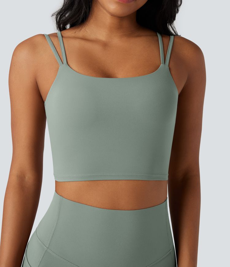 Halara UltraSculpt™ Double Straps Twisted Backless Cropped Yoga Tank Top