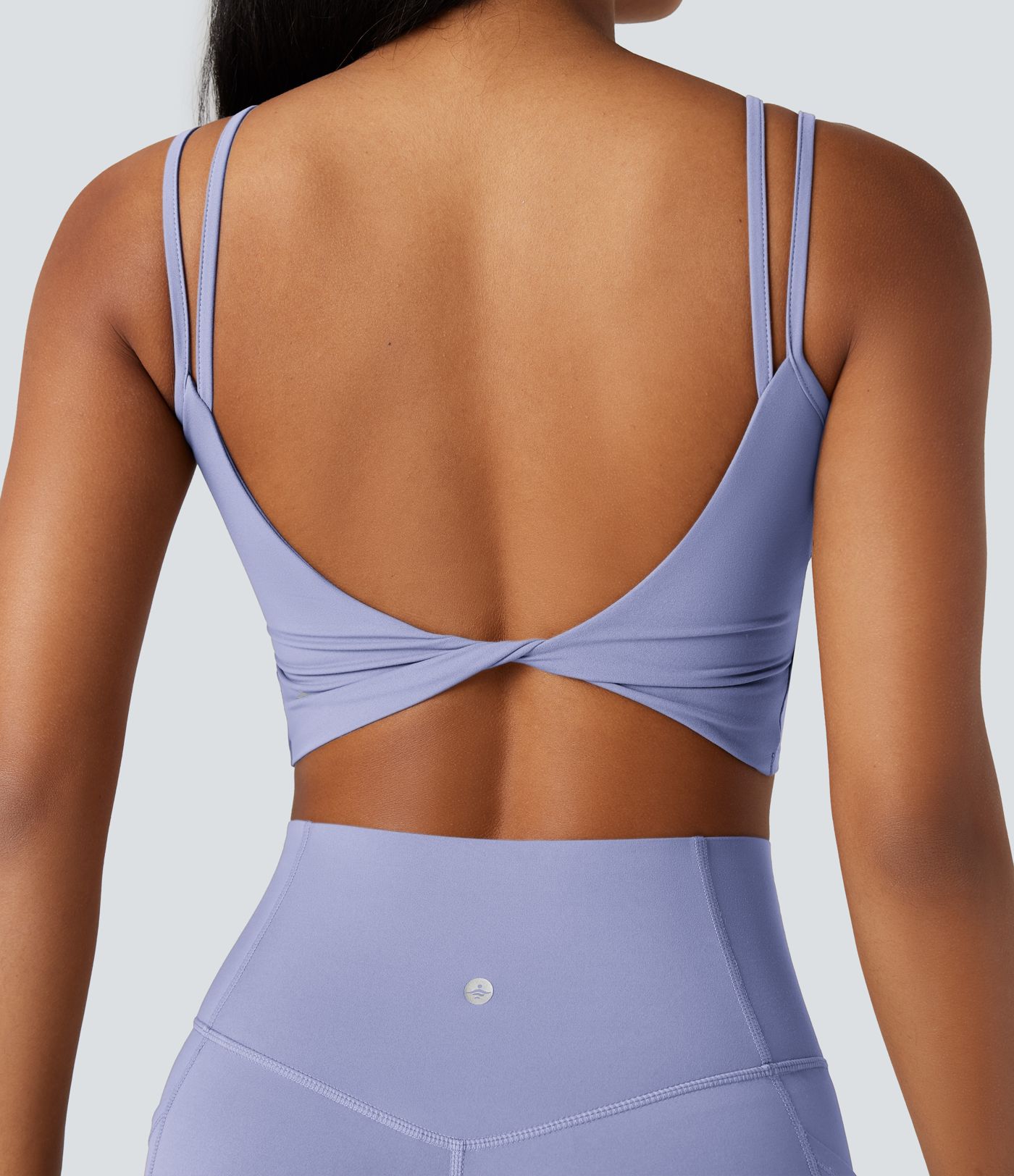 Halara UltraSculpt™ Double Straps Twisted Backless Cropped Yoga Tank Top