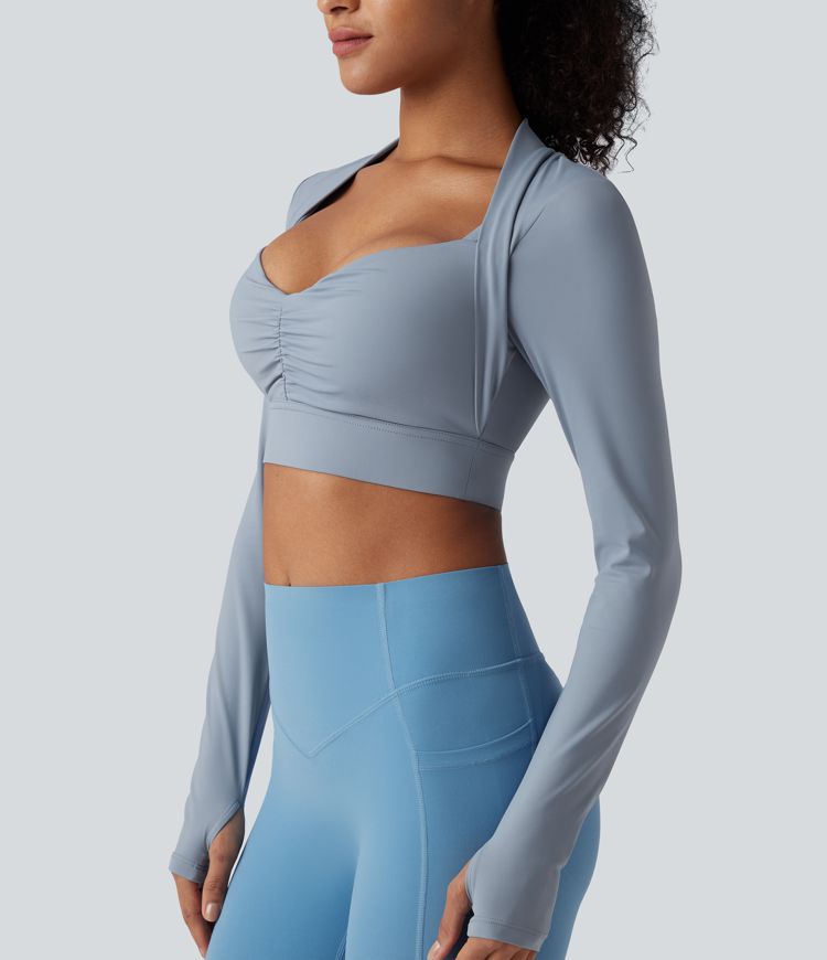 Women's SoftlyZero™ Airy Push-Up Long Sleeve Thumb Hole Cropped