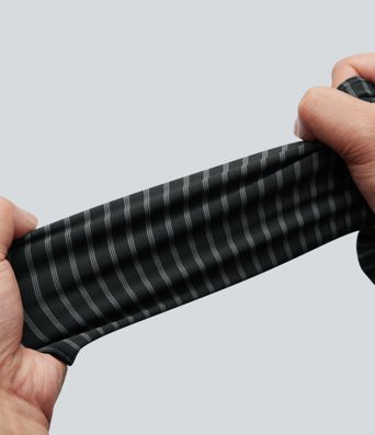 Top de travail rayé à col rond, manches longues et fermeture boutonnée