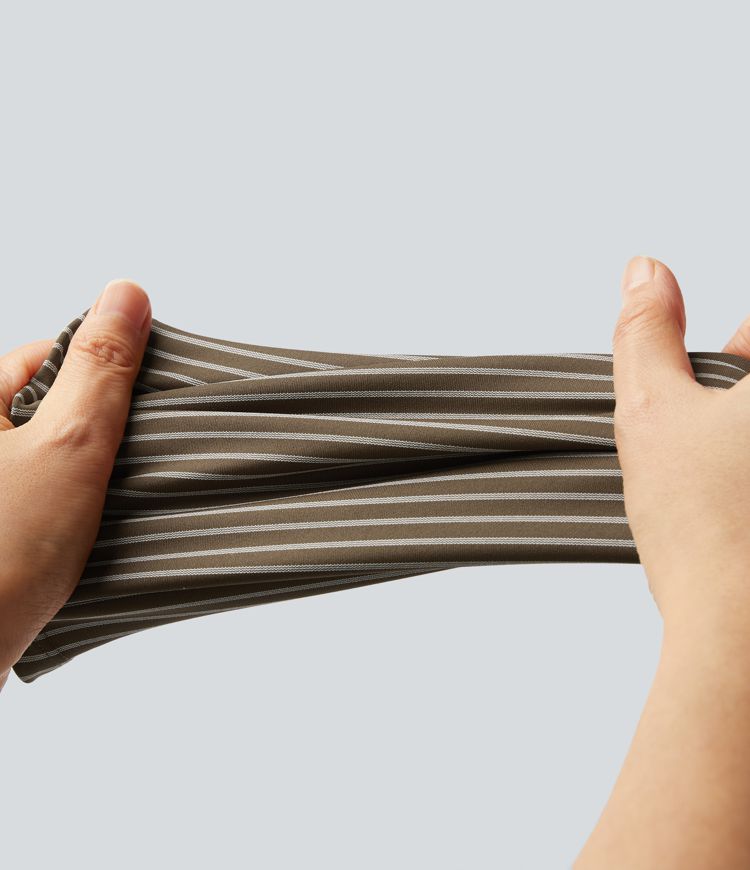 Halara Flex™ Mid Rise Drawstring Tapered Stripe Work Pants with Pockets