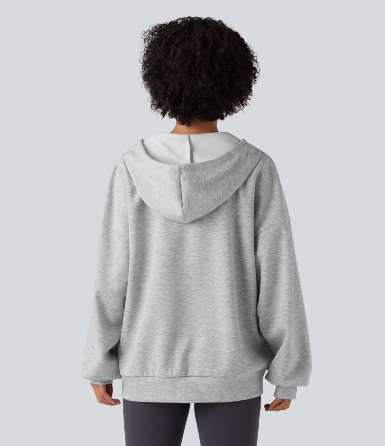 Hooded Drawstring Long Sleeve Casual Sweatshirt with Pockets