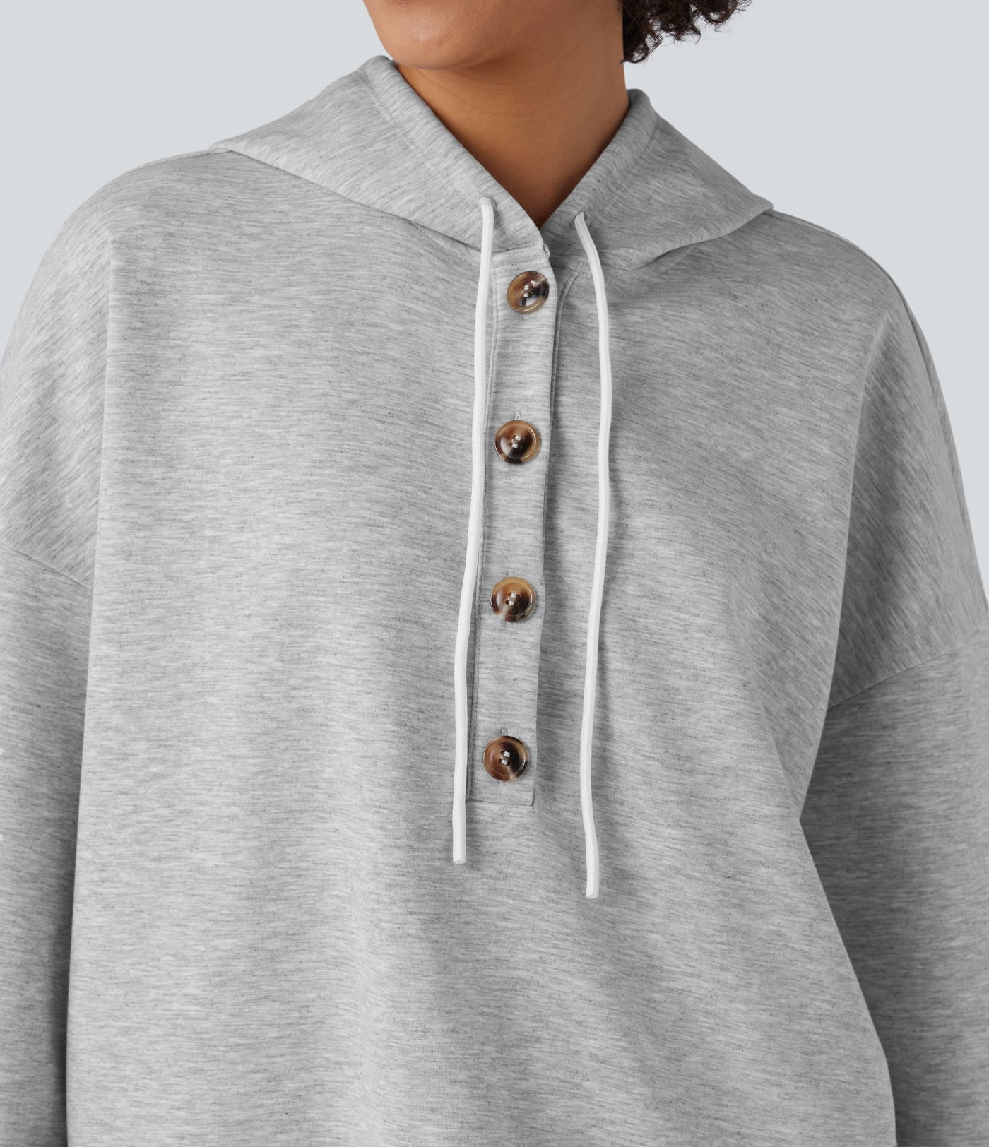 Hooded Drawstring Long Sleeve Casual Sweatshirt with Pockets