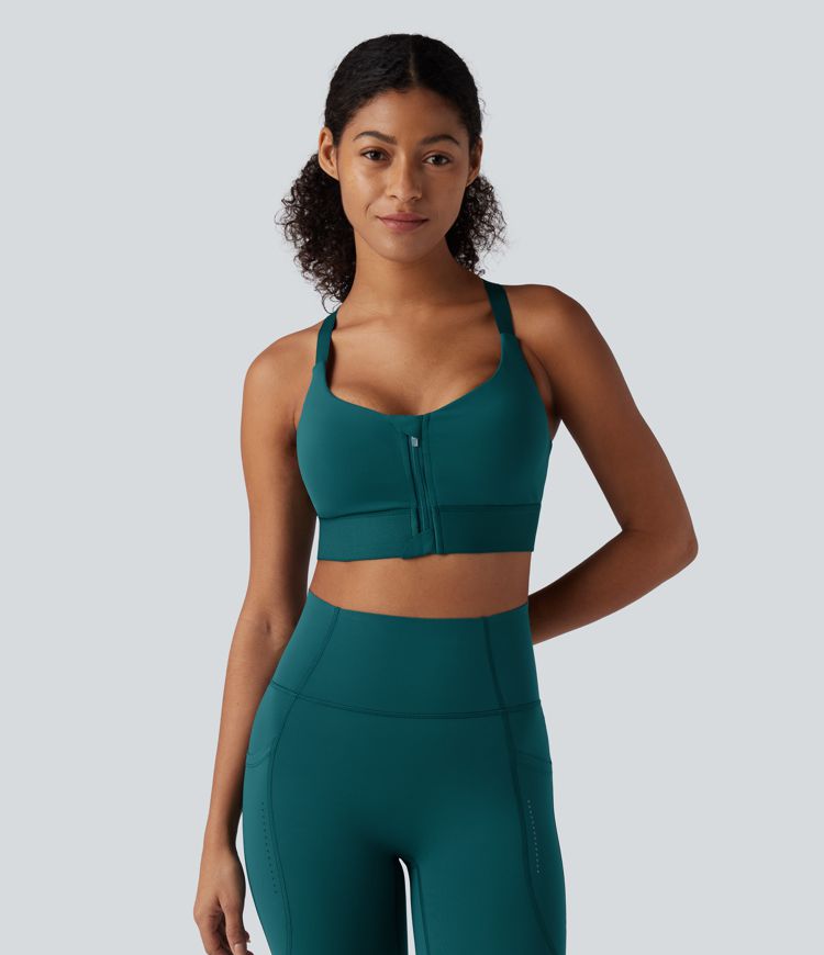 SpeedWave™ Medium Support Zipper Quick Dry Running Sports Bra