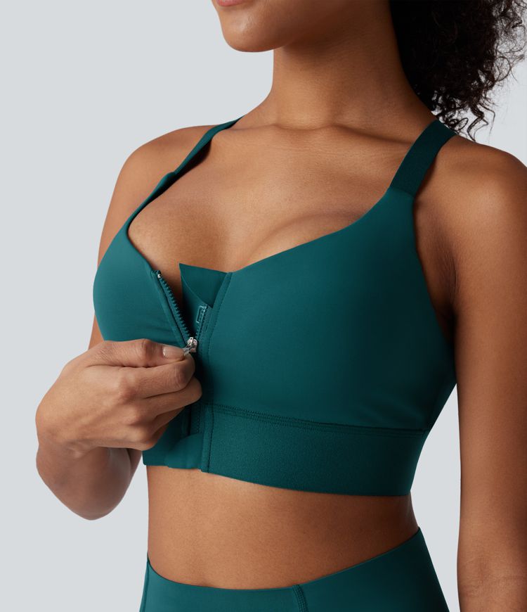 SpeedWave™ Medium Support Zipper Quick Dry Running Sports Bra