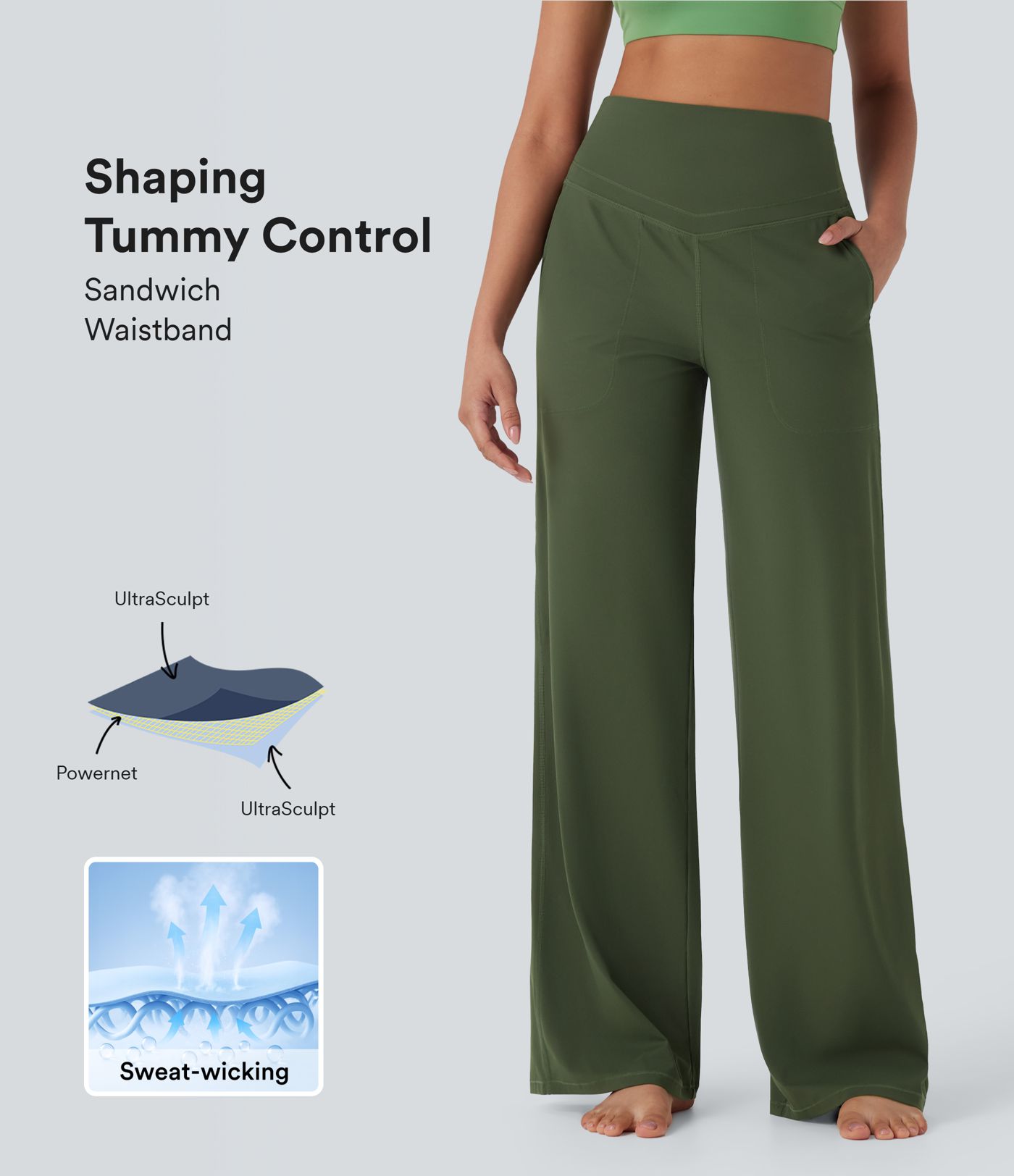 Halara UltraSculpt™ SoCinched High Waist Tummy Control Gerade Yoga-Hose mit Taschen