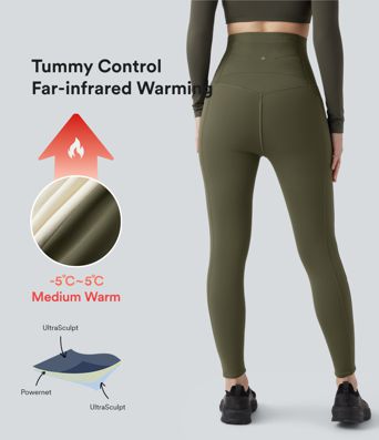 Halara UltraSculpt™ Extra Heat Ultra - Workout-Leggings mit hohem Bund, Seitentaschen und Bauchkontrolle