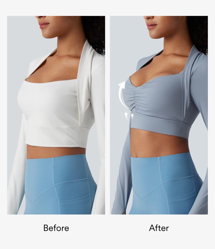 Women's SoftlyZero™ Airy Push-Up Long Sleeve Thumb Hole Cropped
