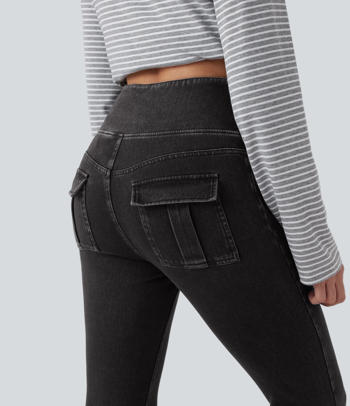 Halara Flex™ High Waisted Tummy Control Denim Casual Leggings with Pockets