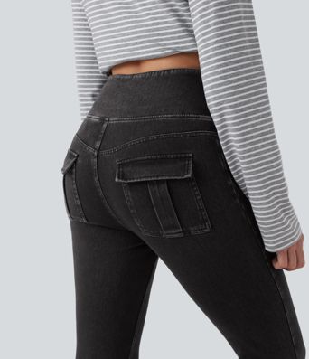 Halara Flex™ High Waisted Tummy Control Denim Casual Leggings with Pockets