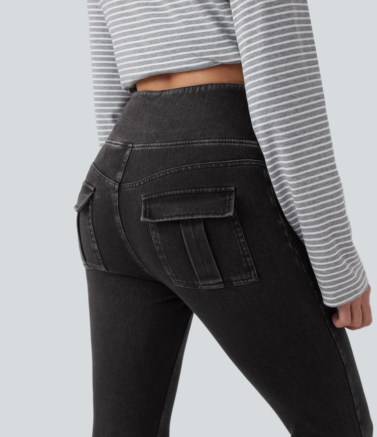 Halara Flex™ High Waisted Tummy Control Denim Casual Leggings with Pockets