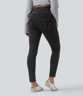 Halara Flex™ High Waisted Tummy Control Denim Casual Leggings with Pockets