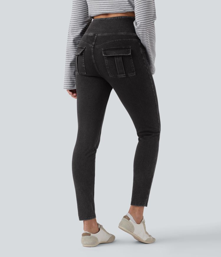 Halara Flex™ High Waisted Tummy Control Denim Casual Leggings with Pockets