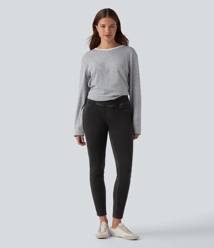 Halara Flex™ High Waisted Tummy Control Denim Casual Leggings with Pockets