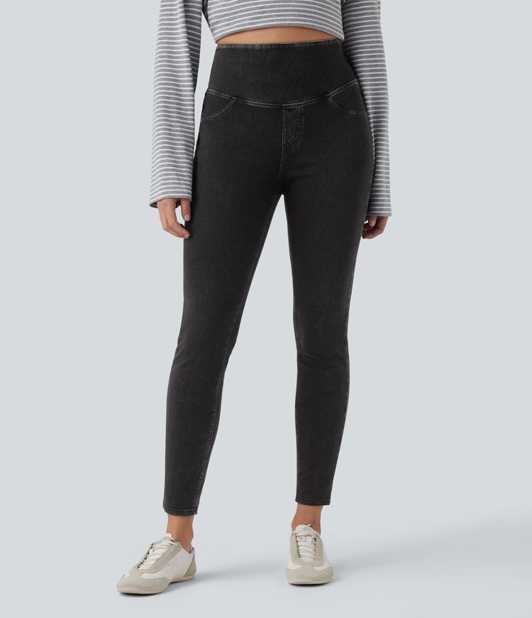 Halara Flex™ High Waisted Tummy Control Denim Casual Leggings with Pockets