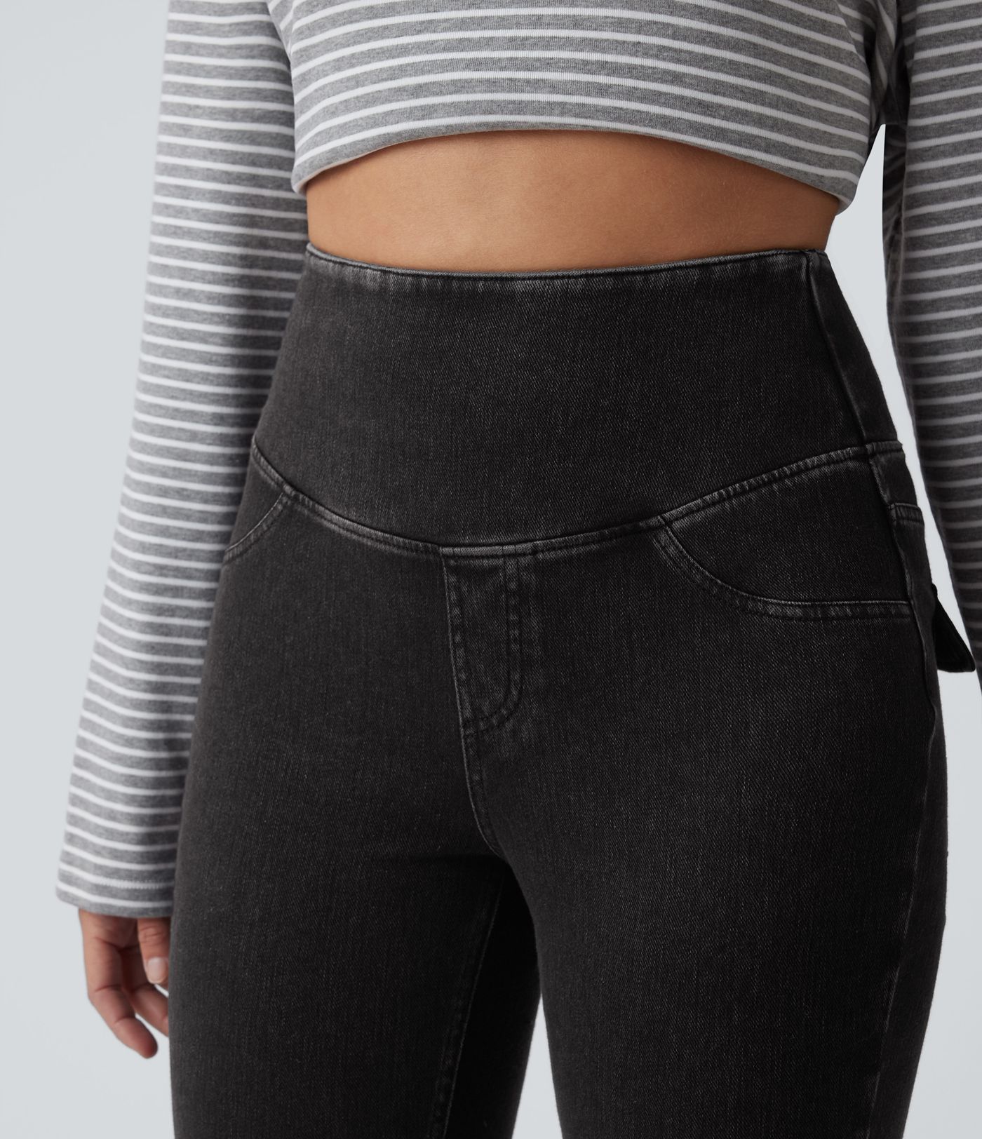 Halara Flex™ High Waisted Tummy Control Denim Casual Leggings with Pockets