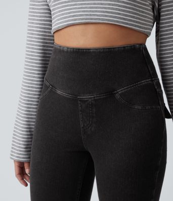 Halara Flex™ High Waisted Tummy Control Denim Casual Leggings with Pockets