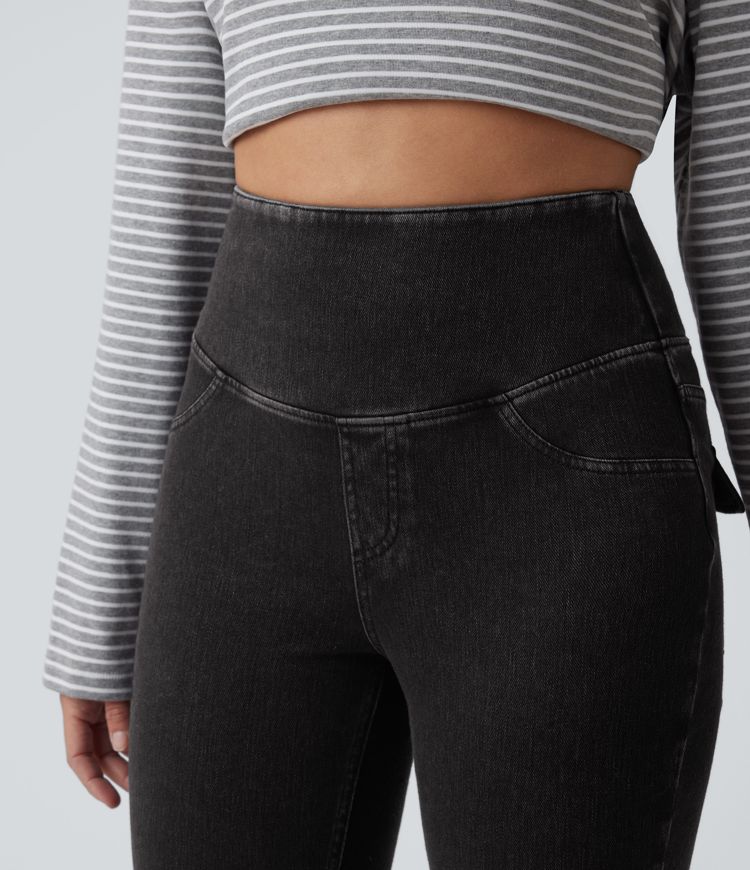Halara Flex™ High Waisted Tummy Control Denim Casual Leggings with Pockets