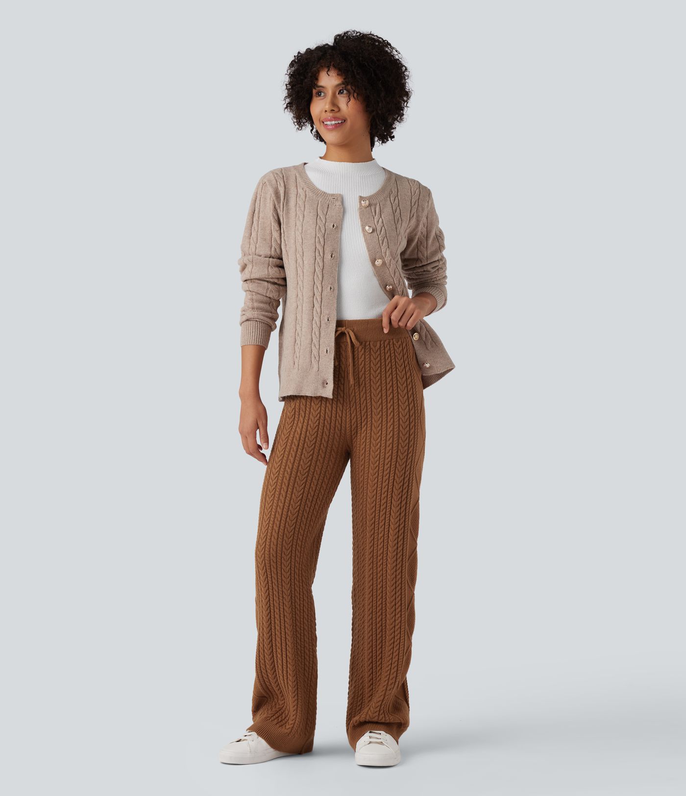 Mid Rise Drawstring Casual Sweater Pants