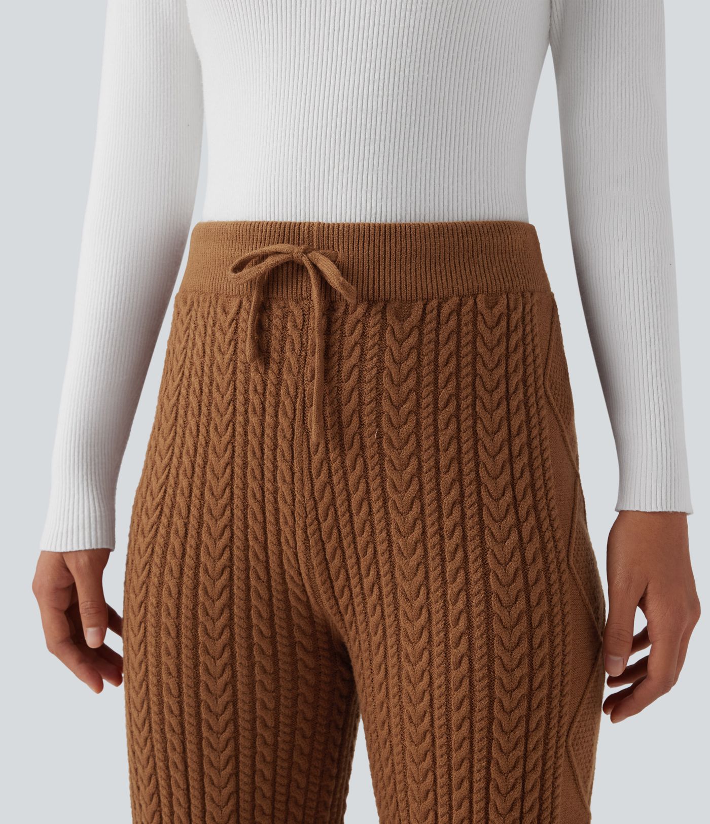 Mid Rise Drawstring Casual Sweater Pants