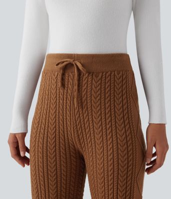 Mid Rise Drawstring Casual Sweater Pants