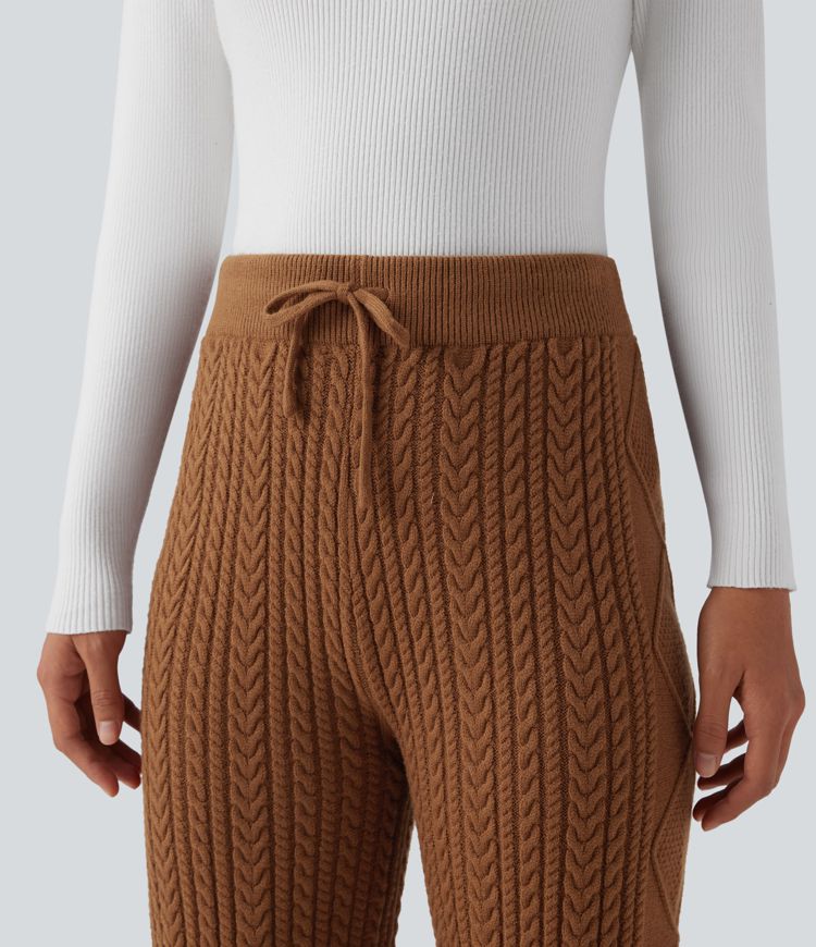 Mid Rise Drawstring Casual Sweater Pants