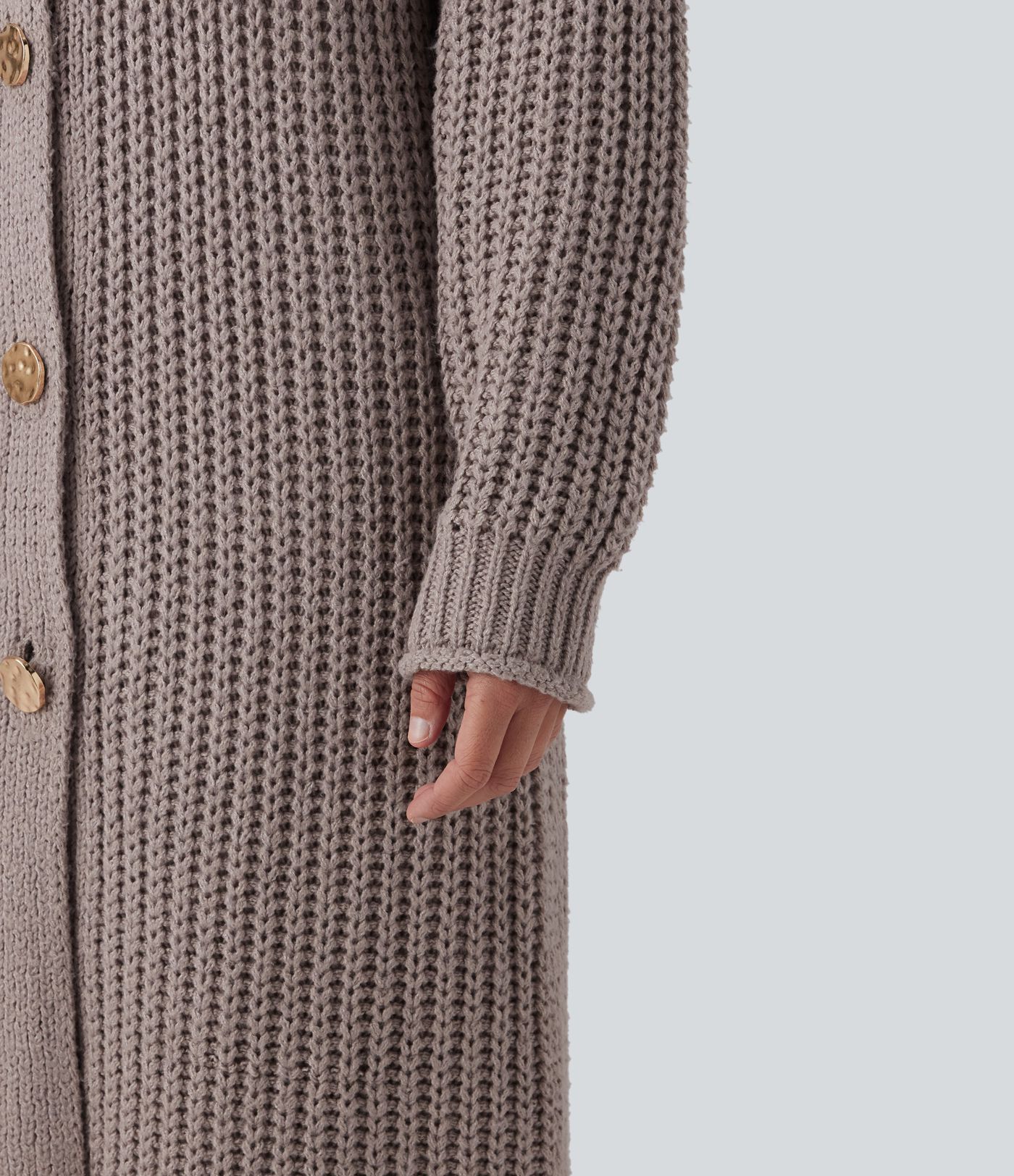 Cardigan long décontracté à boutonnage