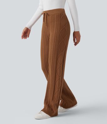 Mid Rise Drawstring Casual Sweater Pants