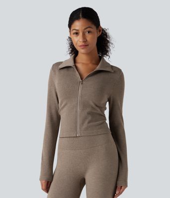 OneForm chaqueta térmica para yoga con cremallera, mangas largas y diseño sin costuras Flow