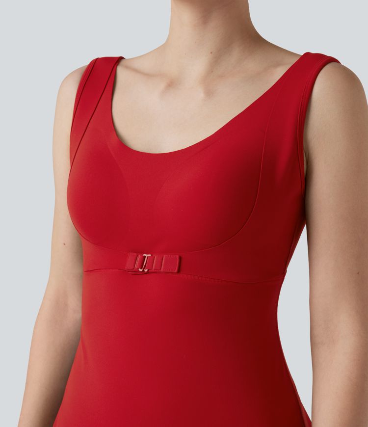 Halara UltraSculpt™ Vestido deportivo mini de tenis 2 en 1 con push-up y bolsillos — Edición Easy Peezy