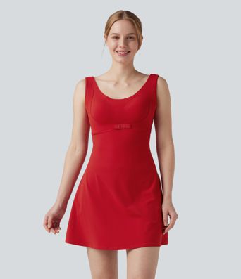 Halara UltraSculpt™ Vestido deportivo mini de tenis 2 en 1 con push-up y bolsillos — Edición Easy Peezy